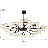 Modern Glass Cluster LED Chandelier 45 Light Contemporary Ceiling Fixture for Luxury Living Spaces