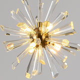 Modern Glass Dandelion Fireworks Pendant Light Gold Bronze Flower Chandelier 3 Step Dimming