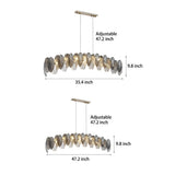 Modern Glass Feather Chandelier with 3 Step Dimming for Luxury Living and Dining Rooms