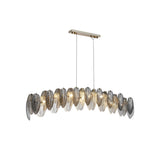 Modern Glass Feather Chandelier with 3 Step Dimming for Luxury Living and Dining Rooms