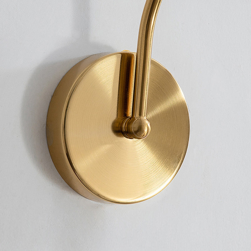 Modern Glass Feather Wall Light Copper Finish 3 Step Dimming Sconce for Bedroom Living Room