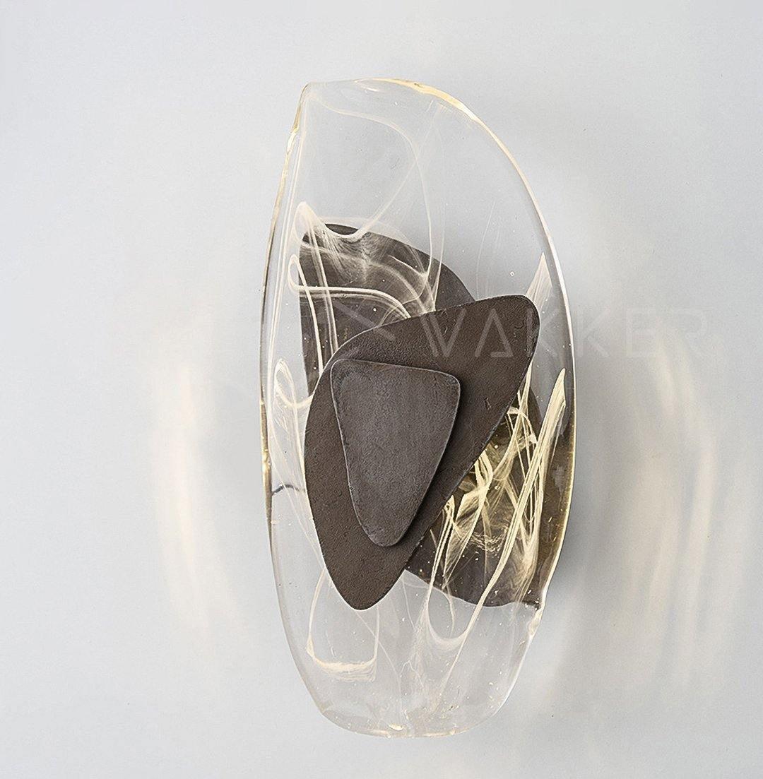 Modern Glass Globe and Metal LED Wall Sconce Set of 2 for Living Room and Bedroom Lighting