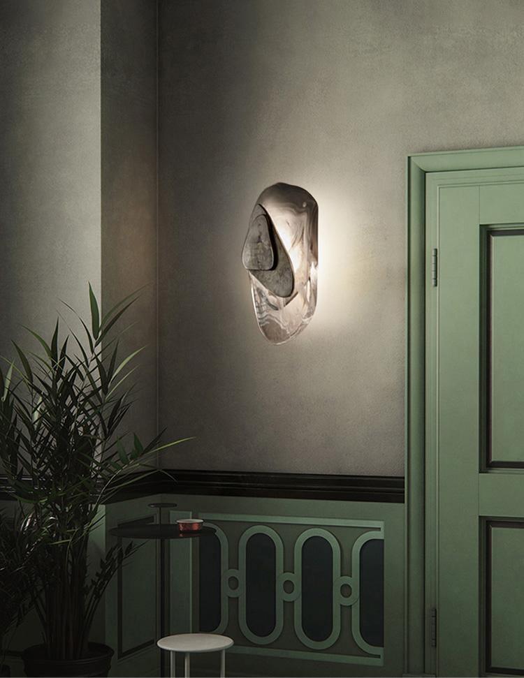 Modern Glass Globe and Metal LED Wall Sconce Set of 2 for Living Room and Bedroom Lighting
