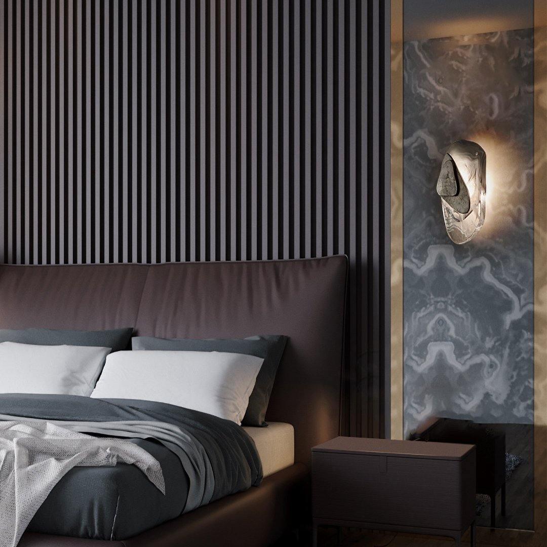 Modern Glass Globe and Metal LED Wall Sconce Set of 2 for Living Room and Bedroom Lighting