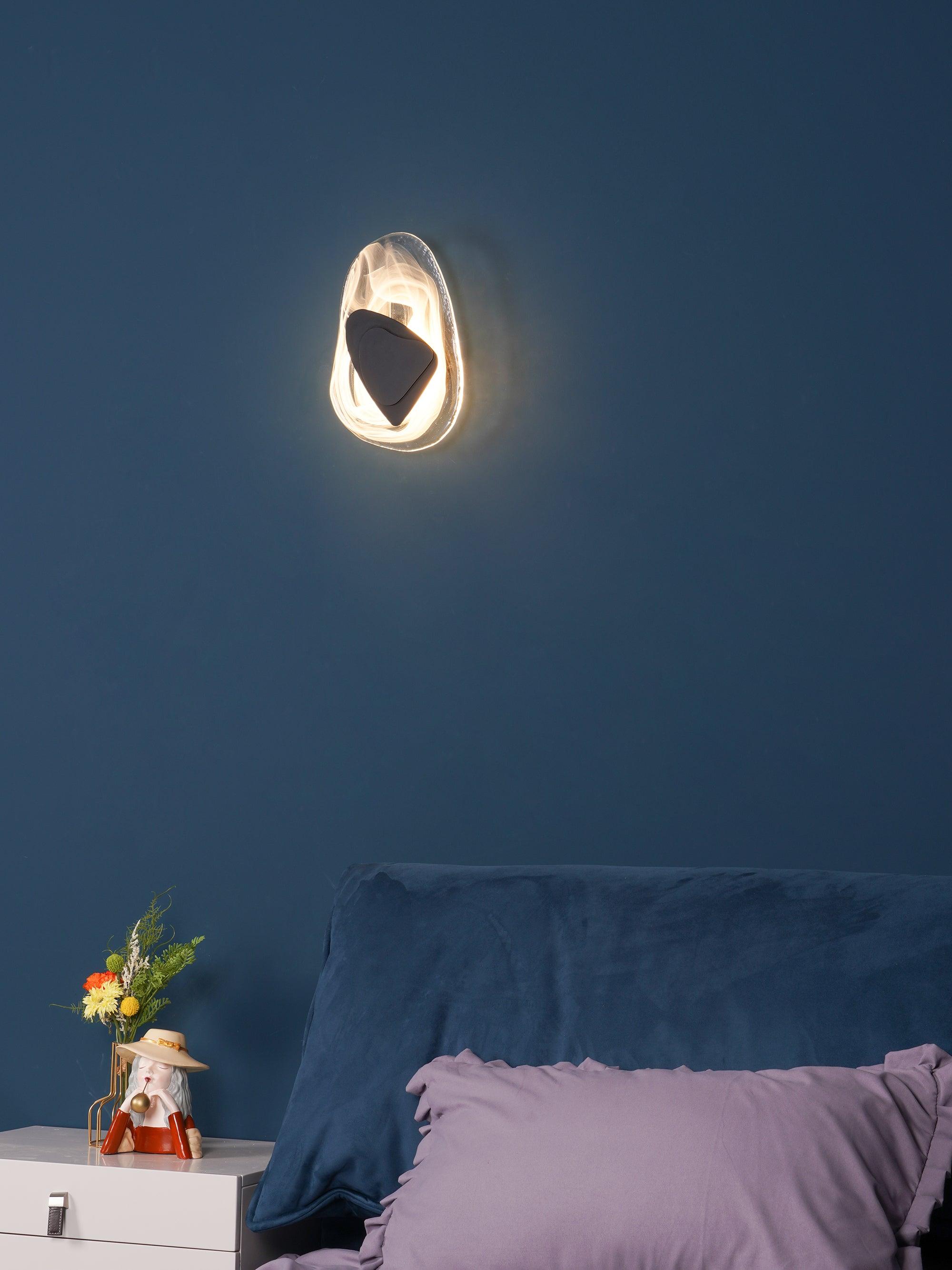 Modern Glass Globe and Metal LED Wall Sconce Set of 2 for Living Room and Bedroom Lighting