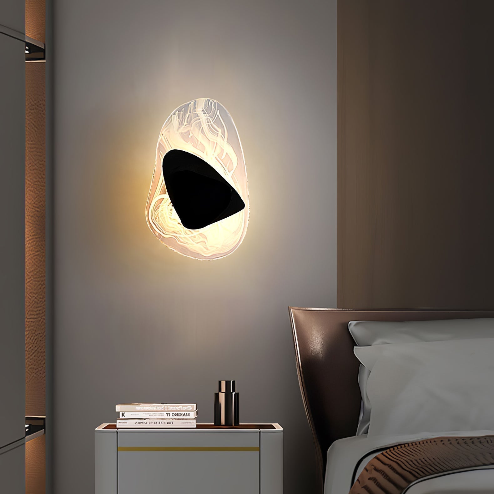 Modern Glass Globe and Metal LED Wall Sconce Set of 2 for Living Room and Bedroom Lighting