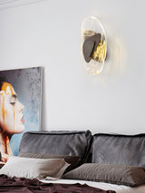 Modern Glass Globe and Metal LED Wall Sconce Set of 2 for Living Room and Bedroom Lighting