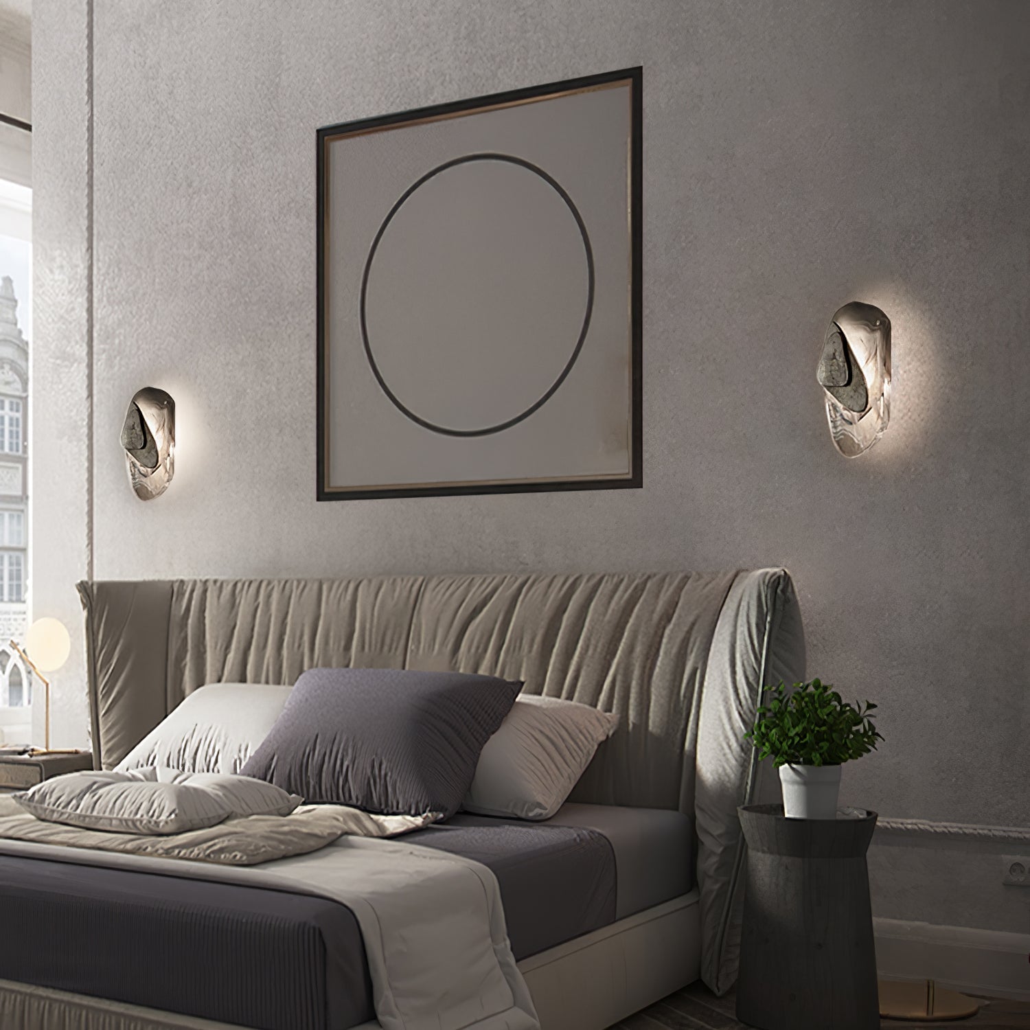 Modern Glass Globe and Metal LED Wall Sconce Set of 2 for Living Room and Bedroom Lighting