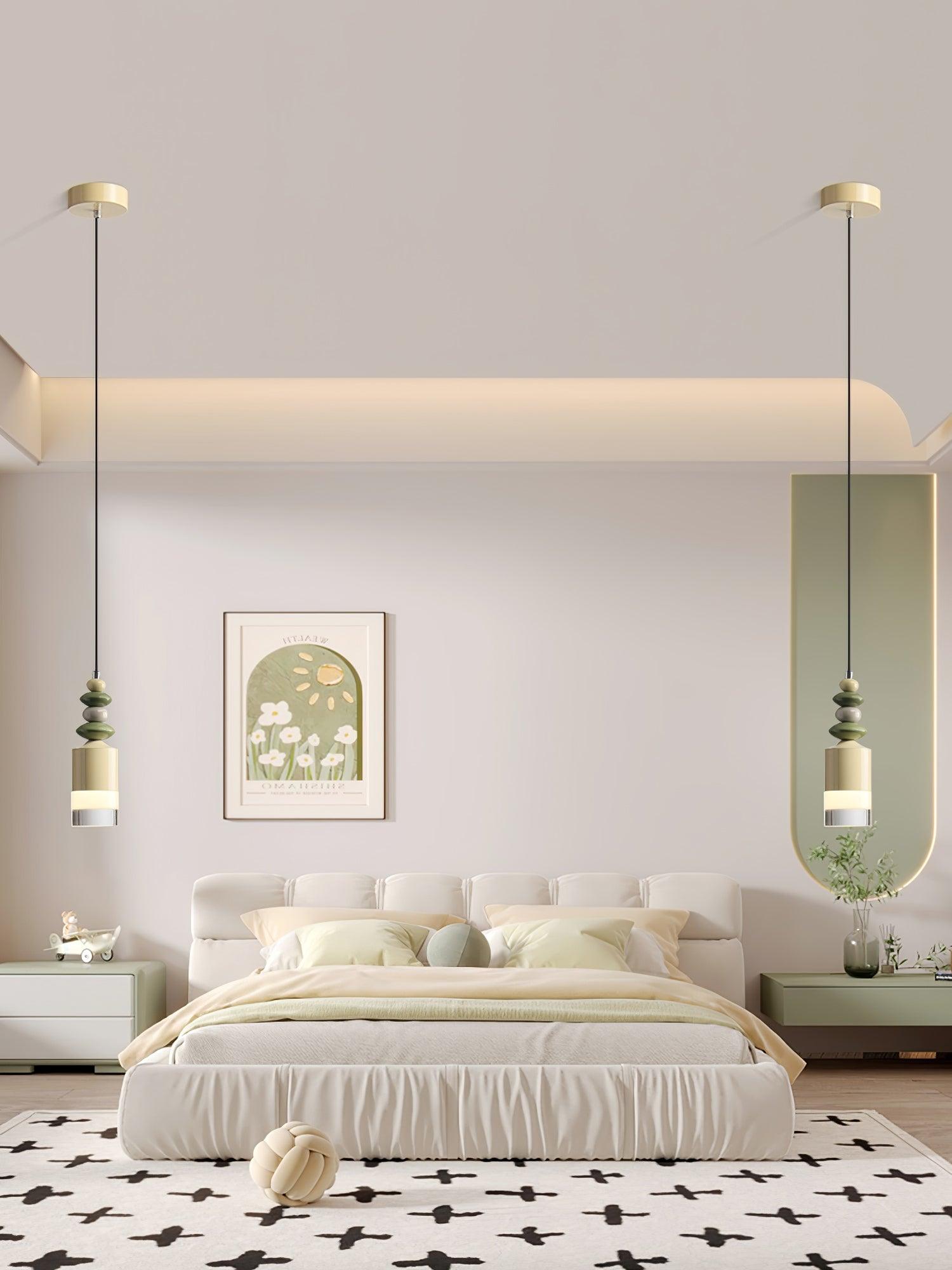 Modern Glass Globe Ball Pendant Light Scandinavian Style Mini Cream Hanging Lamp