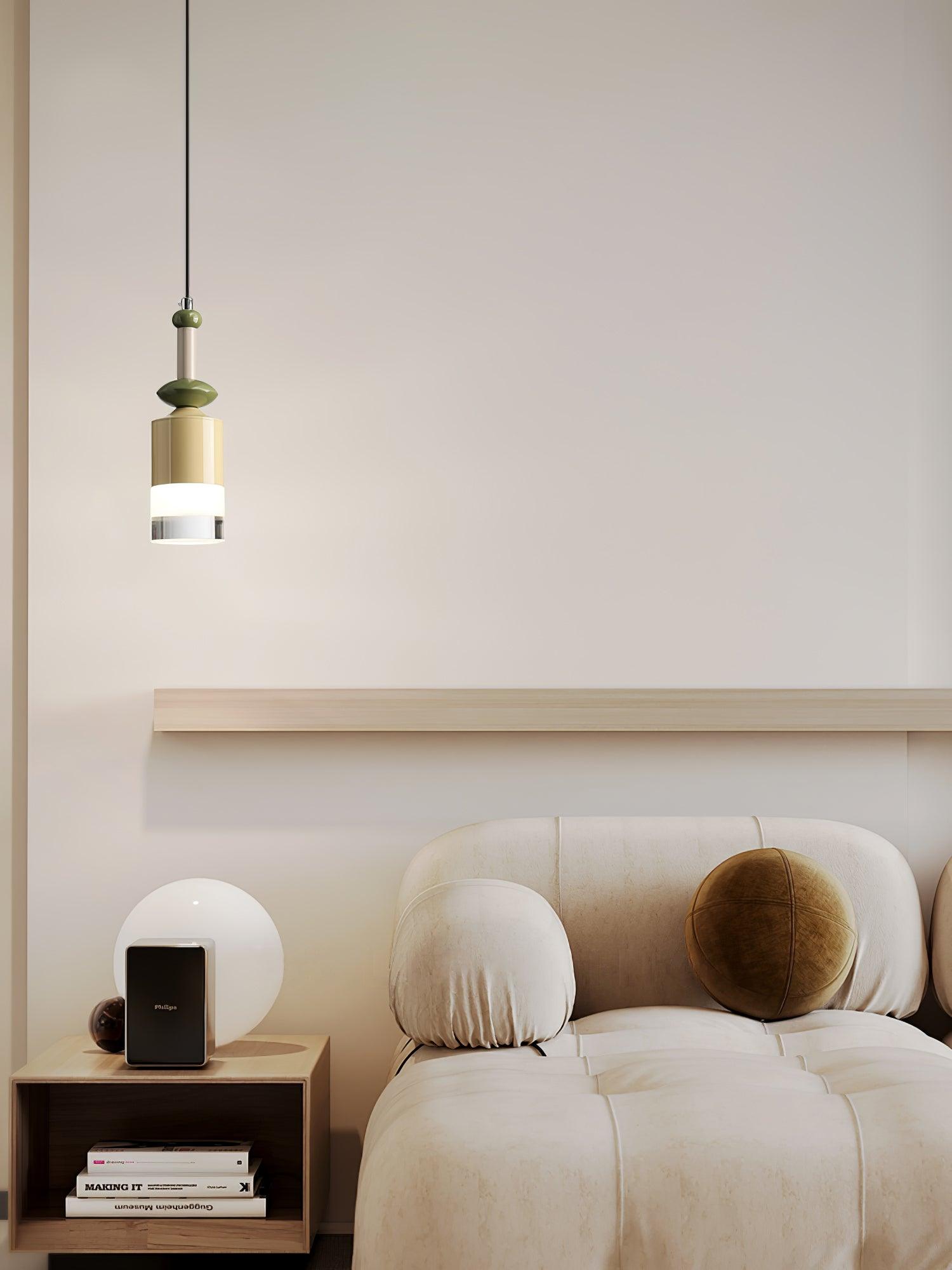 Modern Glass Globe Ball Pendant Light Scandinavian Style Mini Cream Hanging Lamp