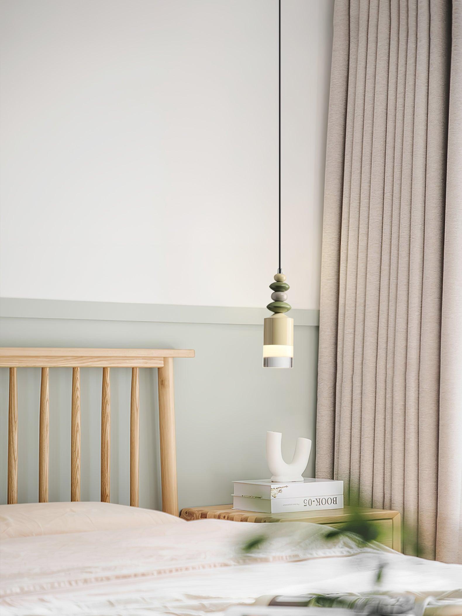 Modern Glass Globe Ball Pendant Light Scandinavian Style Mini Cream Hanging Lamp