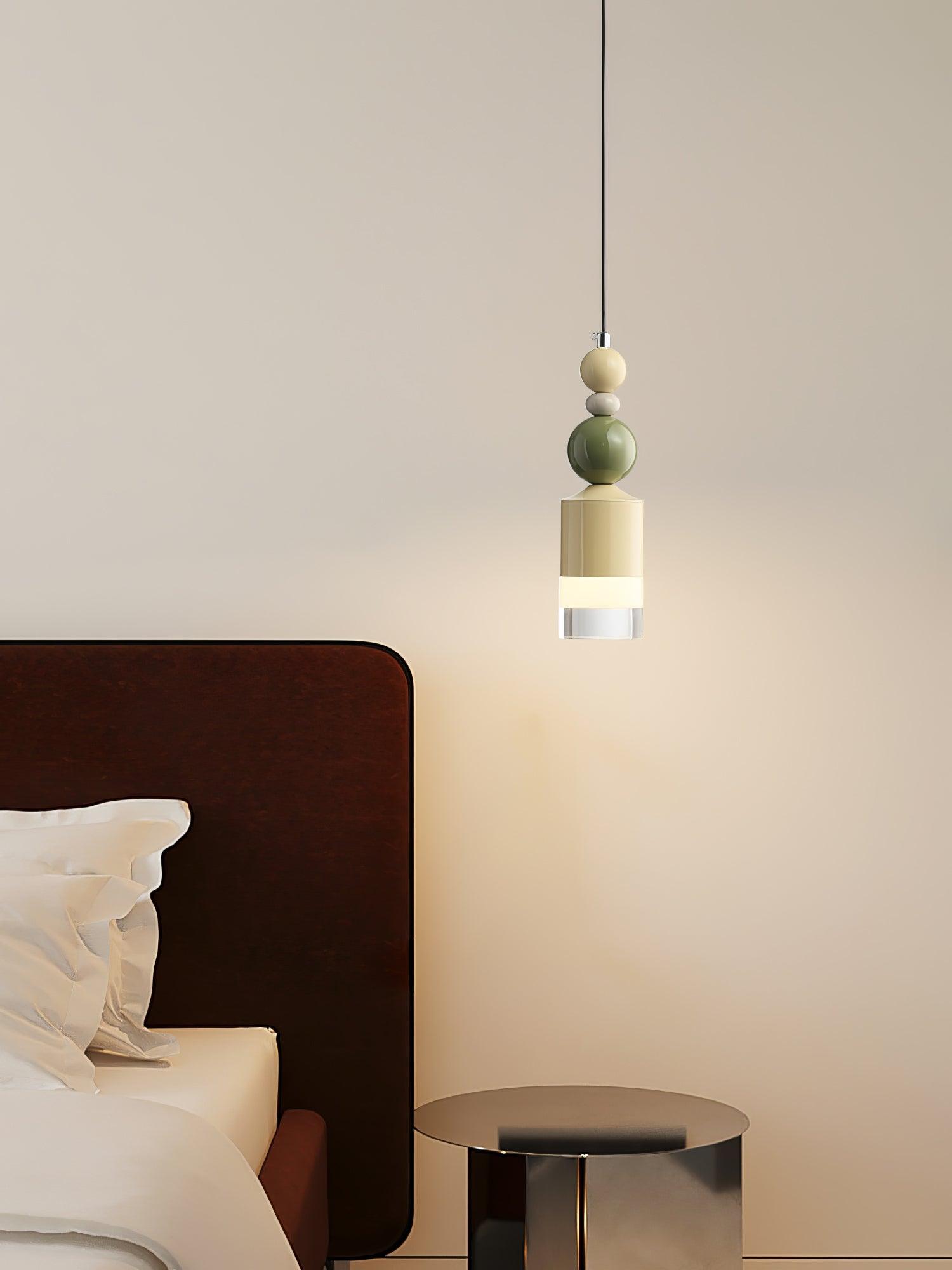 Modern Glass Globe Ball Pendant Light Scandinavian Style Mini Cream Hanging Lamp