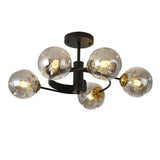 Modern Glass Globe Bubble Chandelier 5 Light Nordic Metal Pendant Ceiling Lamp for Bedroom
