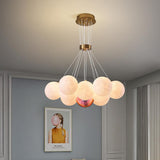 Modern Glass Globe Cluster Chandelier Nordic Pendant Light for Kitchen Island and Dining Room