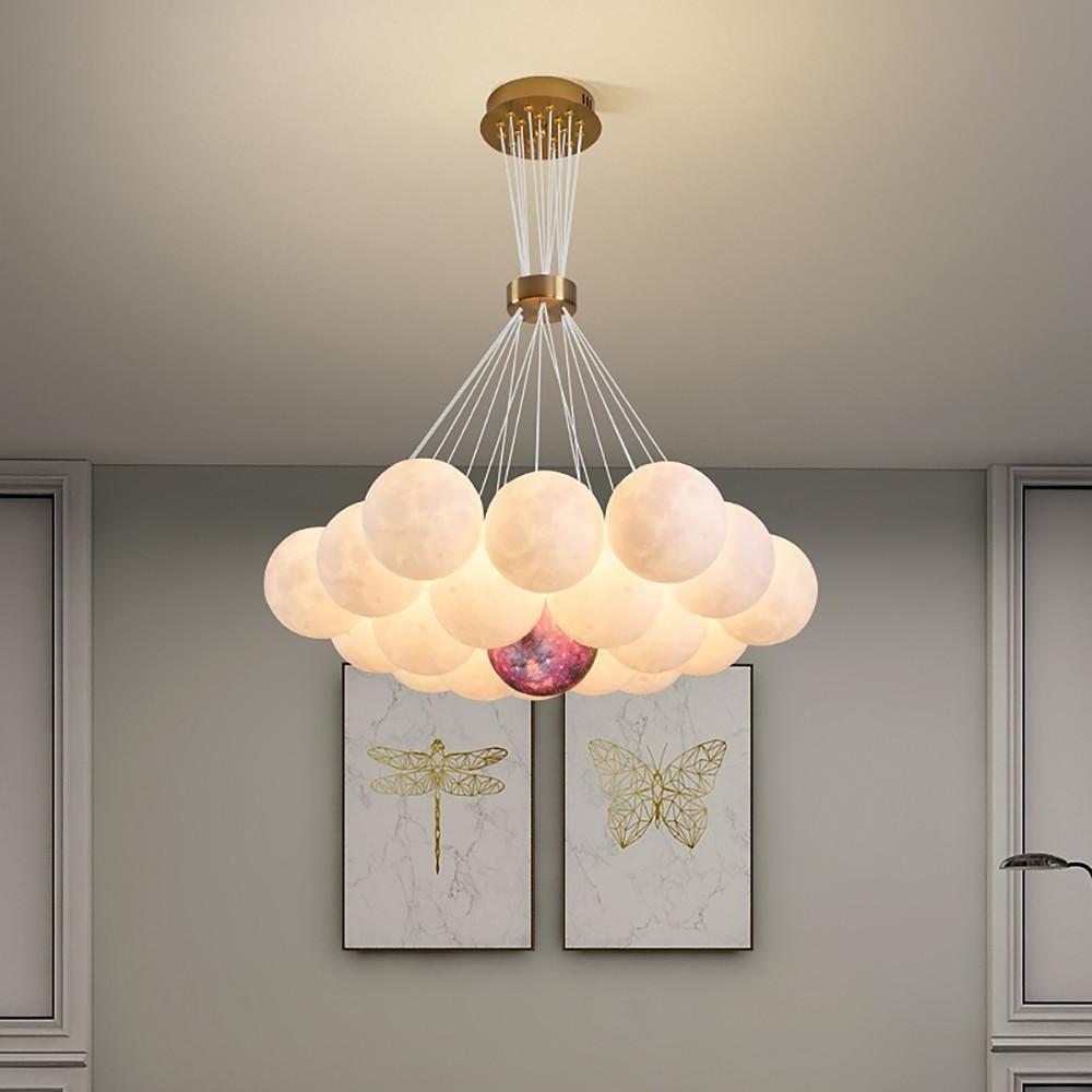 Modern Glass Globe Cluster Chandelier Nordic Pendant Light for Kitchen Island and Dining Room