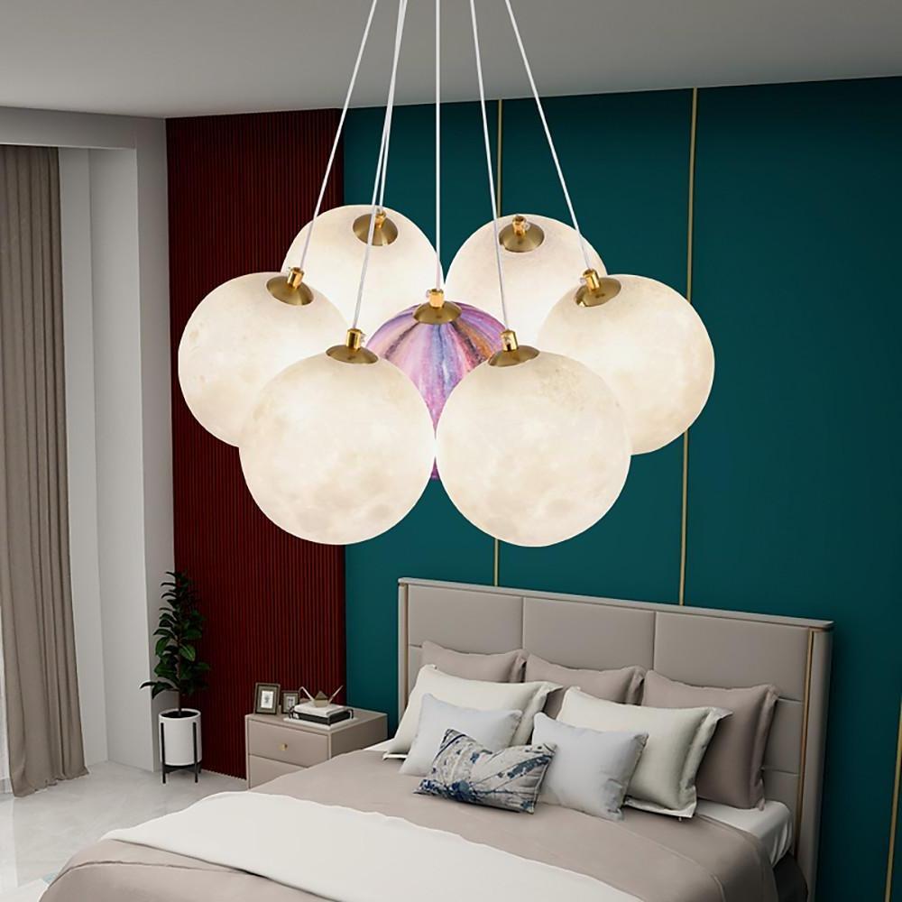 Modern Glass Globe Cluster Chandelier Nordic Pendant Light for Kitchen Island and Dining Room