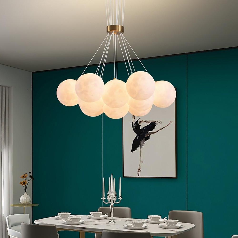 Modern Glass Globe Cluster Chandelier Nordic Pendant Light for Kitchen Island and Dining Room
