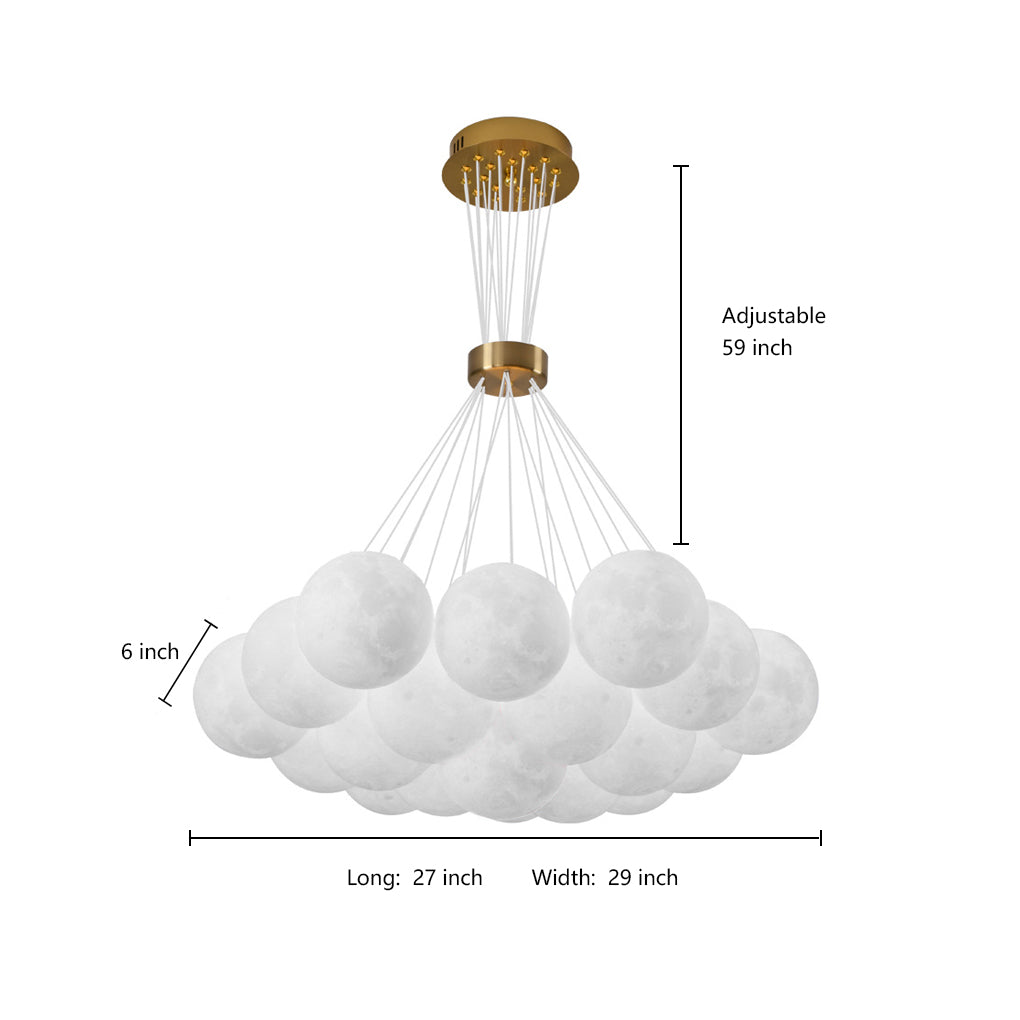 Modern Glass Globe Cluster Chandelier Nordic Pendant Light for Kitchen Island and Dining Room