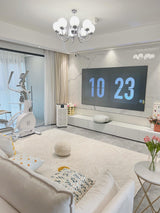 Modern Glass Globe Crown Chandelier with Elegant Chrome Curved Arms