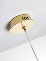 Modern Glass Globe LED Chandelier Gold Ring Pendant Light for Dining Room and Living Space