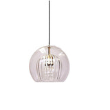 Modern Glass Globe LED Pendant Light Copper Single Head Hanging Lamp for Island Lighting