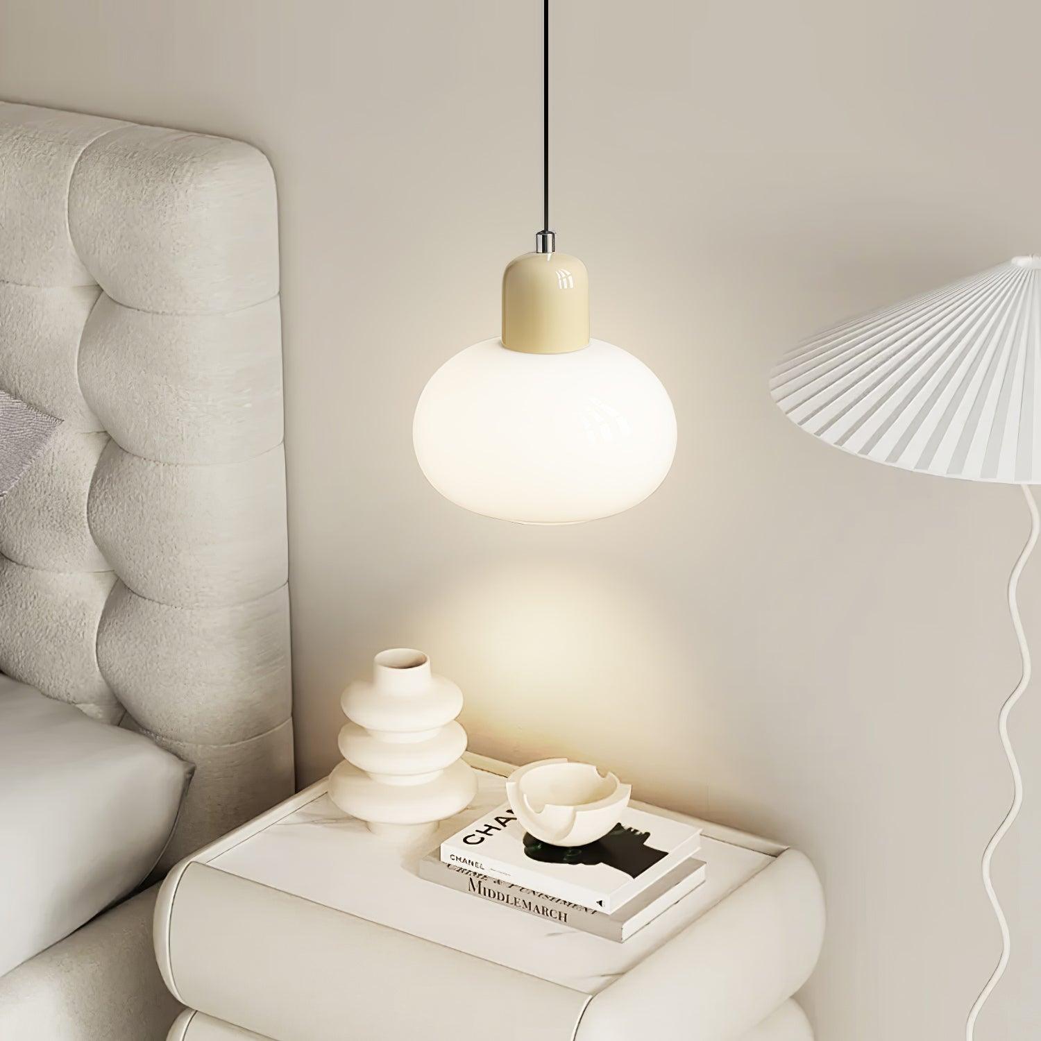 Modern Glass Globe Pendant Lamp Minimalist Spherical Hanging Light for Living Room