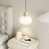 Modern Glass Globe Pendant Lamp Minimalist Spherical Hanging Light for Living Room