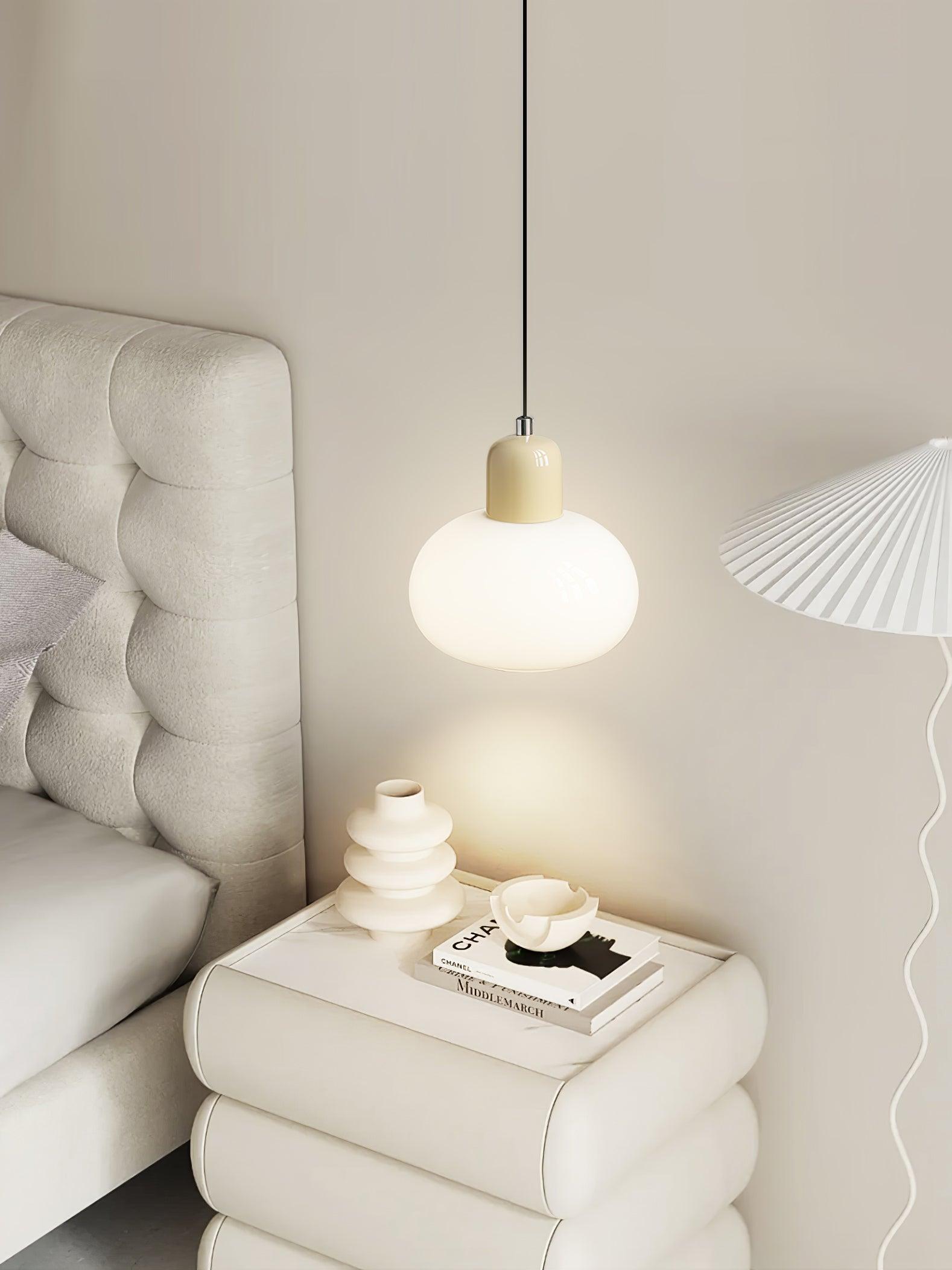 Modern Glass Globe Pendant Lamp Minimalist Spherical Hanging Light for Living Room