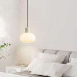 Modern Glass Globe Pendant Lamp Minimalist Spherical Hanging Light for Living Room