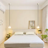 Modern Glass Globe Pendant Lamp Minimalist Spherical Hanging Light for Living Room