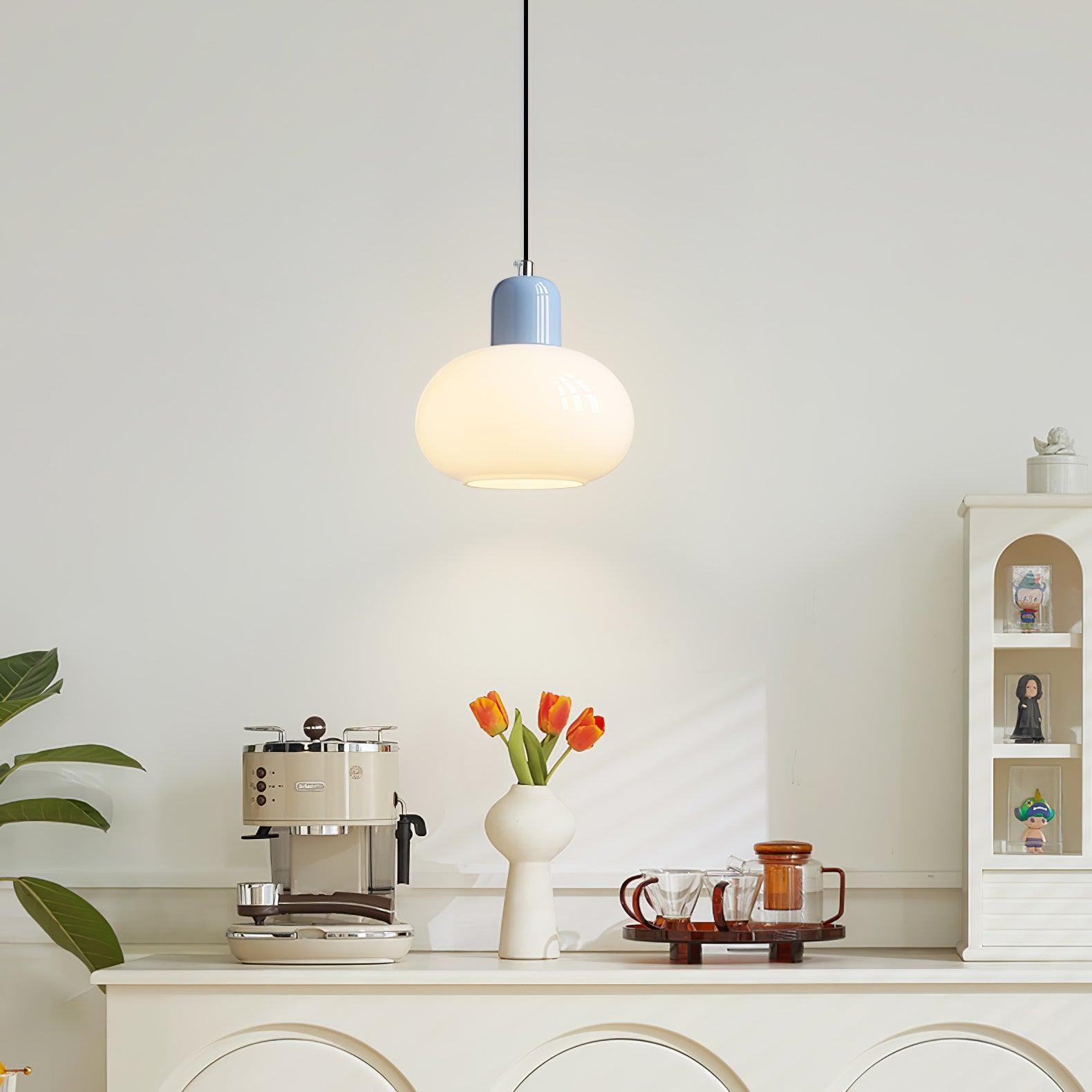 Modern Glass Globe Pendant Lamp Minimalist Spherical Hanging Light for Living Room