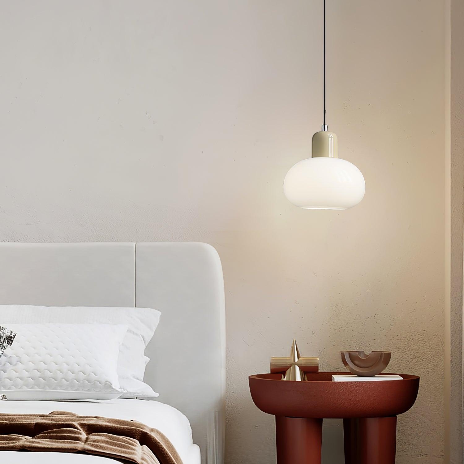 Modern Glass Globe Pendant Lamp Minimalist Spherical Hanging Light for Living Room