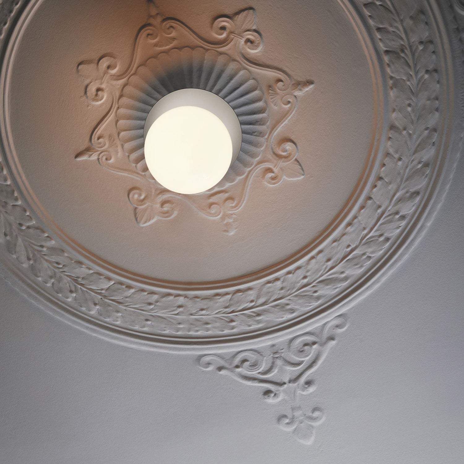 Modern Glass Globe Wall Sconce and Ceiling Lamp with Brass Metal Disc for Elegant Interior Decor