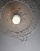 Modern Glass Globe Wall Sconce and Ceiling Lamp with Brass Metal Disc for Elegant Interior Decor