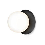 Modern Glass Globe Wall Sconce and Ceiling Lamp with Brass Metal Disc for Elegant Interior Decor