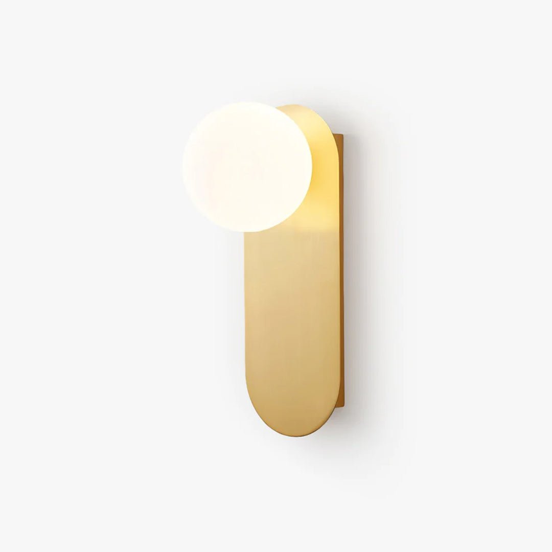 Modern Glass Globe Wall Sconce Set of 2 Minimalist Brass and Black Indoor Vanity Lighting