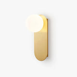 Modern Glass Globe Wall Sconce Set of 2 Minimalist Brass and Black Indoor Vanity Lighting