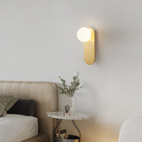 Modern Glass Globe Wall Sconce Set of 2 Minimalist Brass and Black Indoor Vanity Lighting