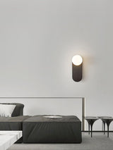Modern Glass Globe Wall Sconce Set of 2 Minimalist Brass and Black Indoor Vanity Lighting