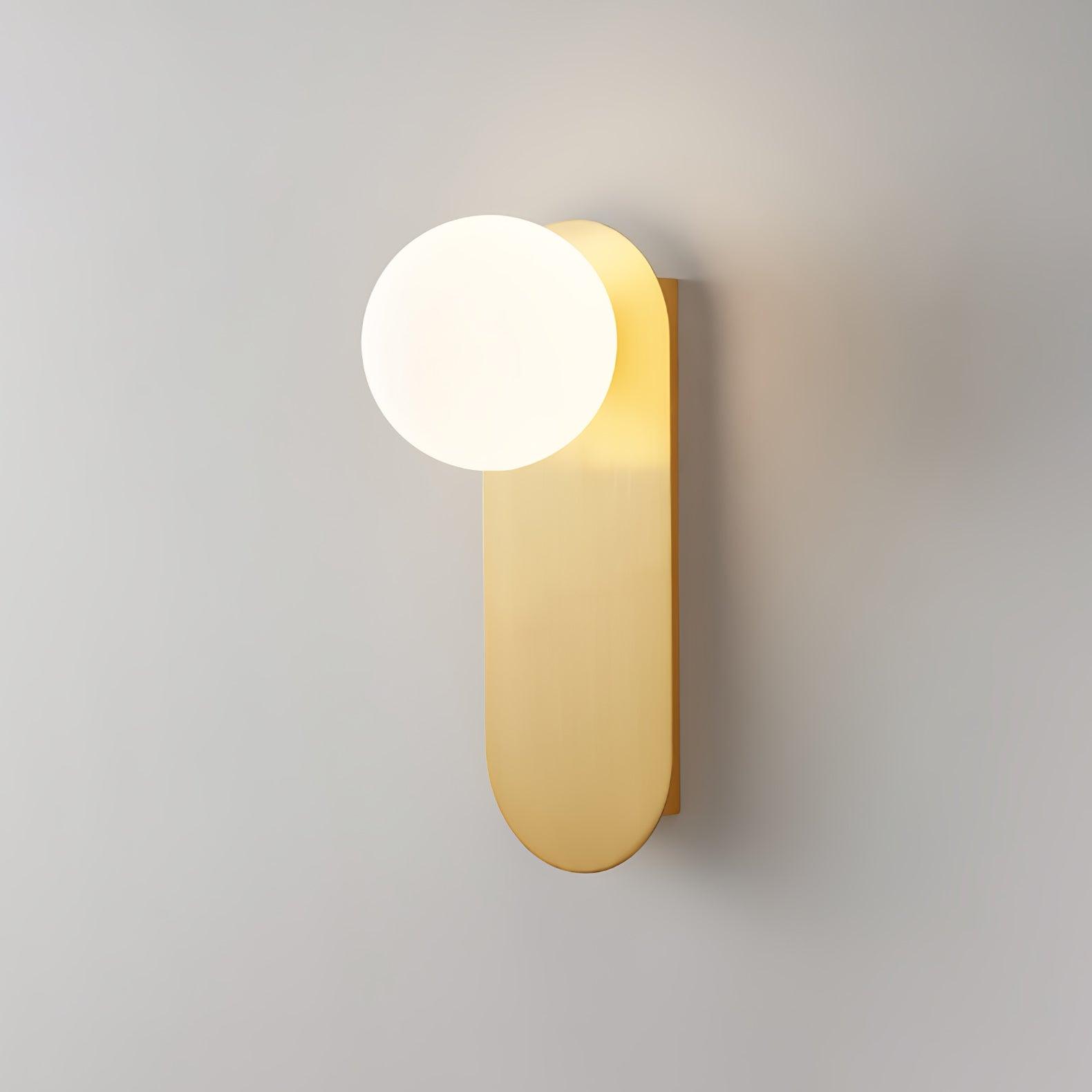 Modern Glass Globe Wall Sconce Set of 2 Minimalist Brass and Black Indoor Vanity Lighting