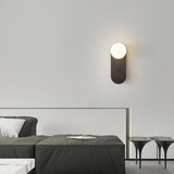 Modern Glass Globe Wall Sconce Set of 2 Minimalist Brass and Black Indoor Vanity Lighting
