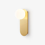 Modern Glass Globe Wall Sconce Set of 2 Minimalist Brass and Black Indoor Vanity Lighting