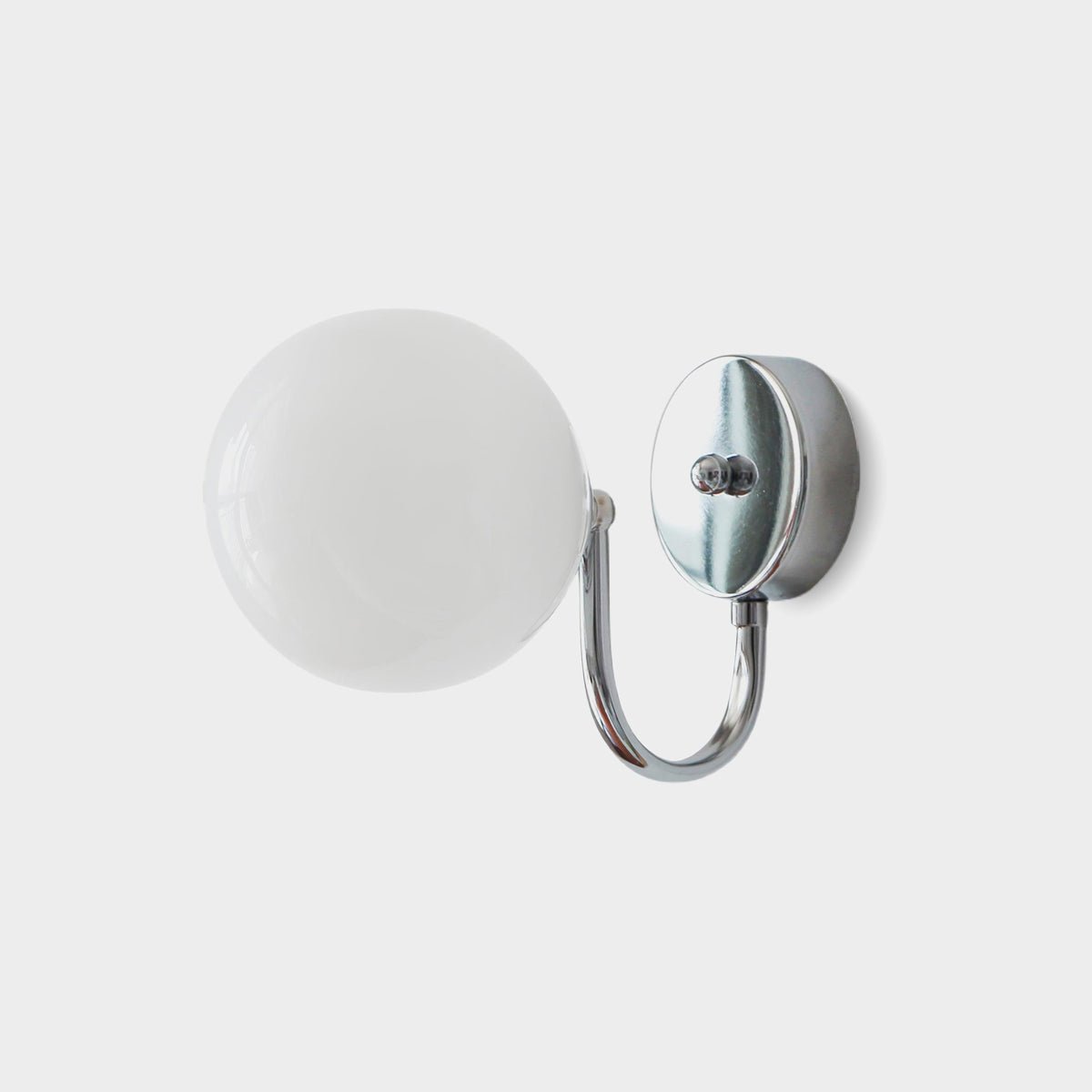 Modern Glass Globe Wall Sconce Set of 2 Minimalist Indoor Chrome Light Fixture