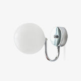 Modern Glass Globe Wall Sconce Set of 2 Minimalist Indoor Chrome Light Fixture