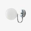 Modern Glass Globe Wall Sconce Set of 2 Minimalist Indoor Chrome Light Fixture