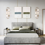 Modern Glass Globe Wall Sconce with Gold Metal Branch and Vertical Hanging Rod