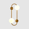 Modern Glass Globe Wall Sconce with Gold Metal Branch and Vertical Hanging Rod