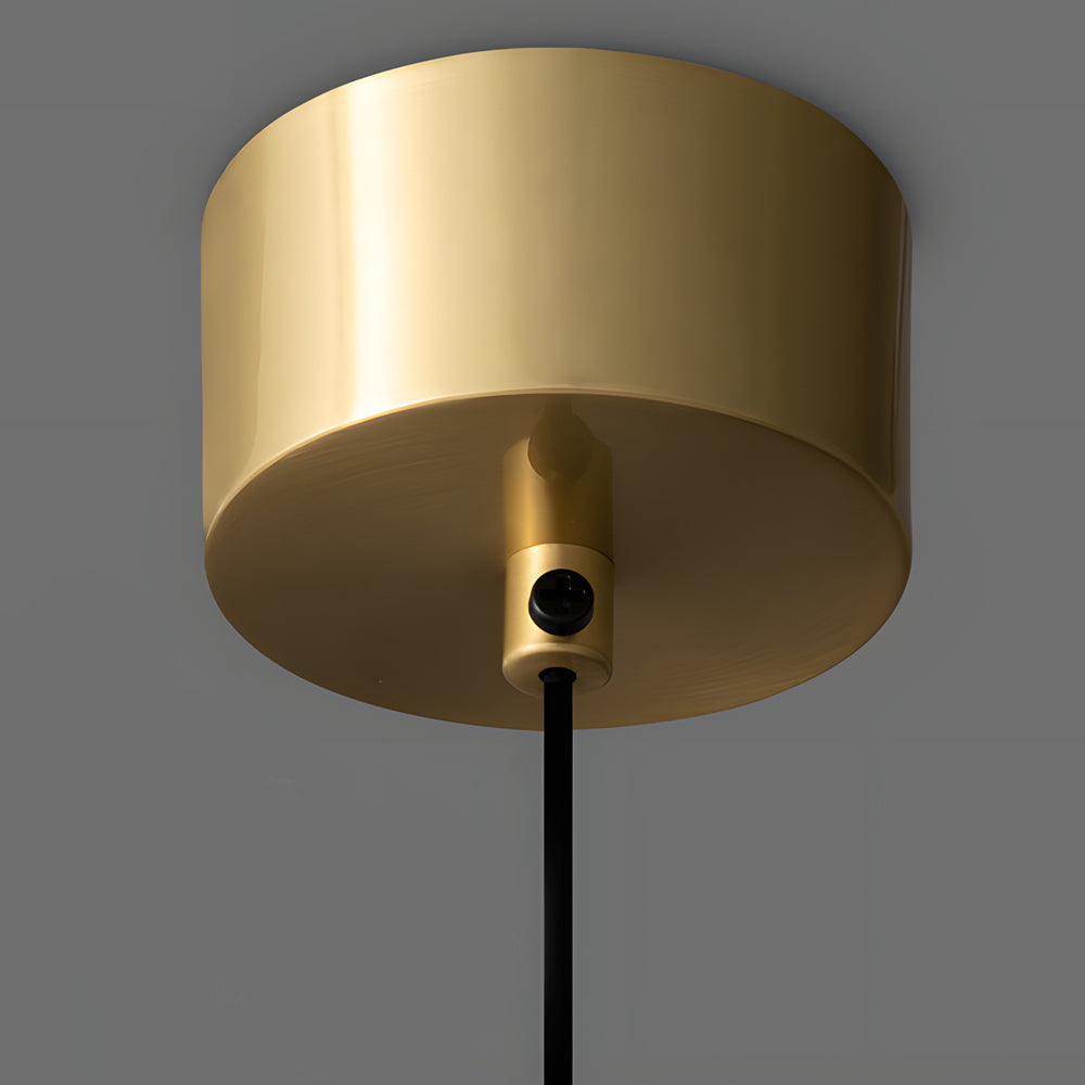Modern Glass Gourd Pendant Light Luxury Copper Hanging Lamp with 3 Step Dimming