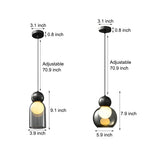 Modern Glass Gourd Pendant Light Luxury Copper Hanging Lamp with 3 Step Dimming