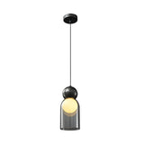 Modern Glass Gourd Pendant Light Luxury Copper Hanging Lamp with 3 Step Dimming